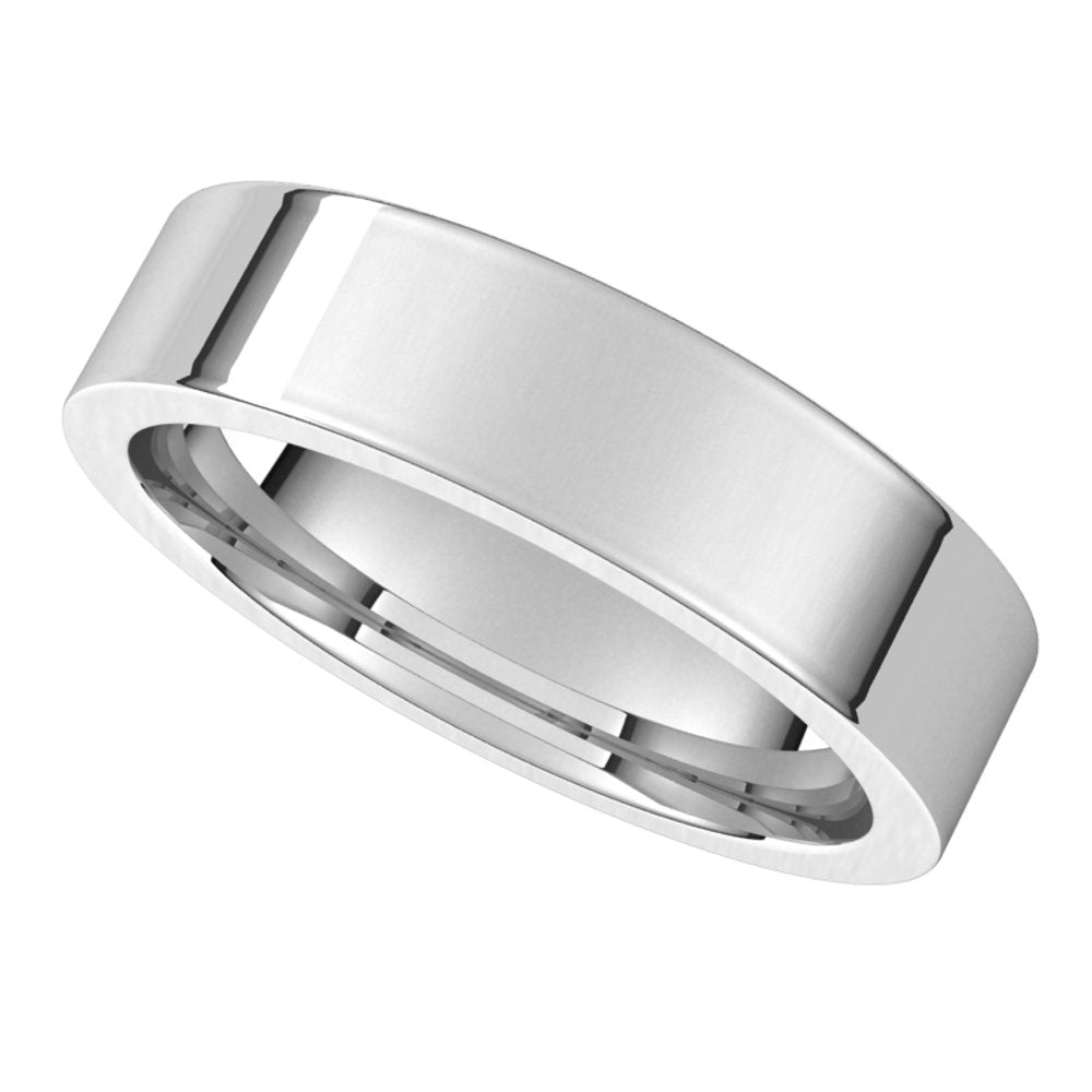 Sterling Silver 5 mm Flat Comfort Fit Band