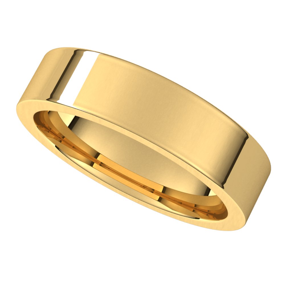 14K Yellow 5 mm Flat Comfort Fit Band