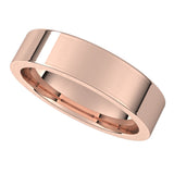 14K Rose 5 mm Flat Comfort Fit Band