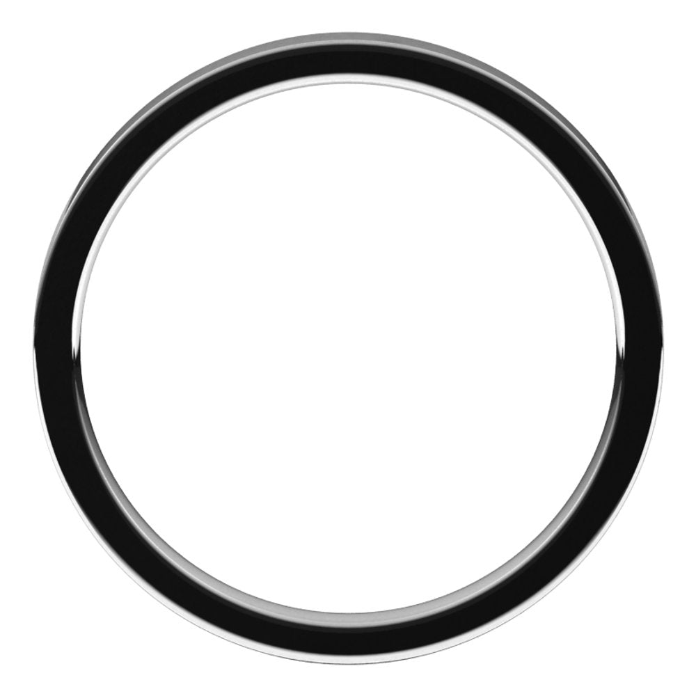 18K White 2 mm Flat Comfort Fit Light Band Size 13