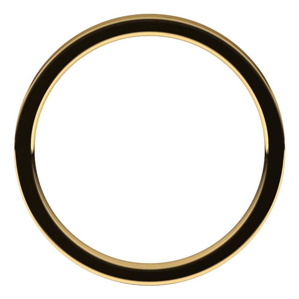 14K Yellow Gold 2 mm Lightweight Comfort-Fit Flat Band Size 4.5