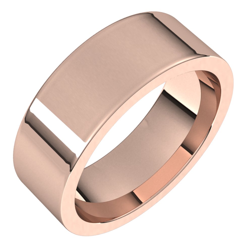 14K Rose 7 mm Flat Comfort Fit Band Size 7