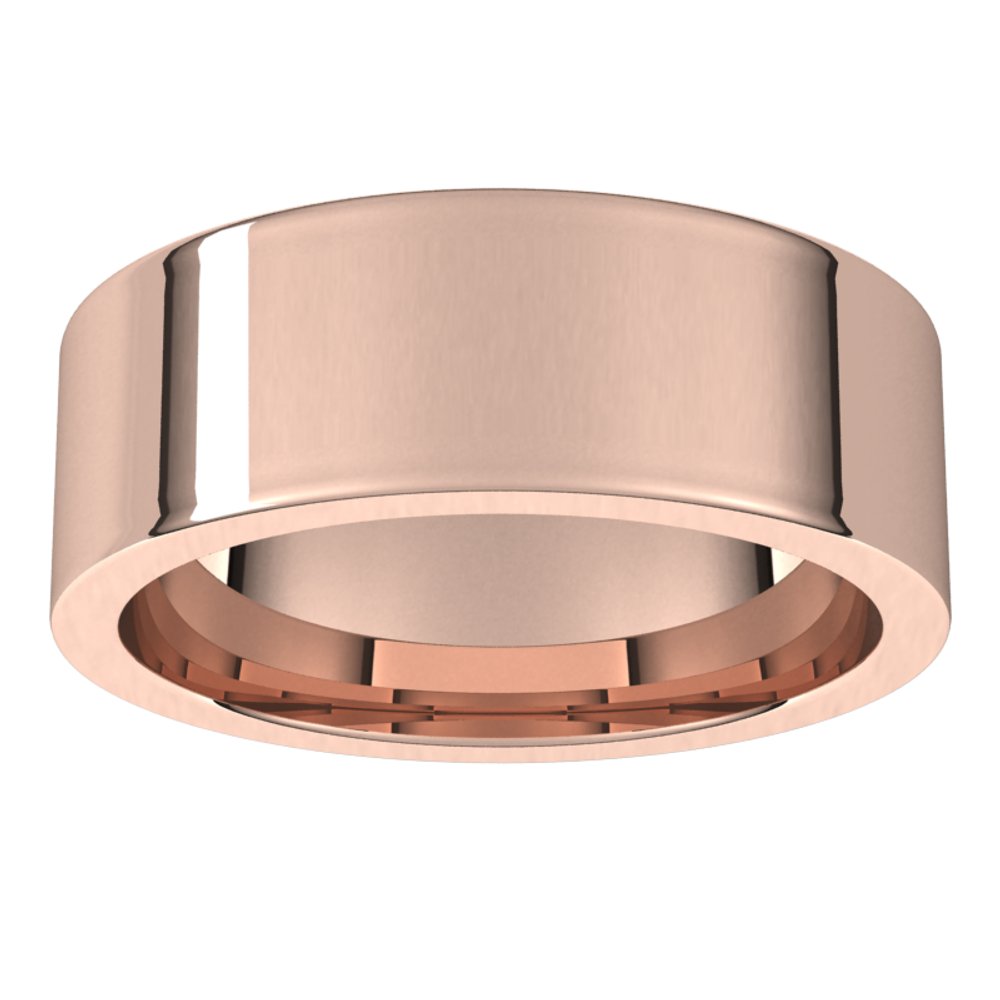 14K Rose 7 mm Flat Comfort Fit Band