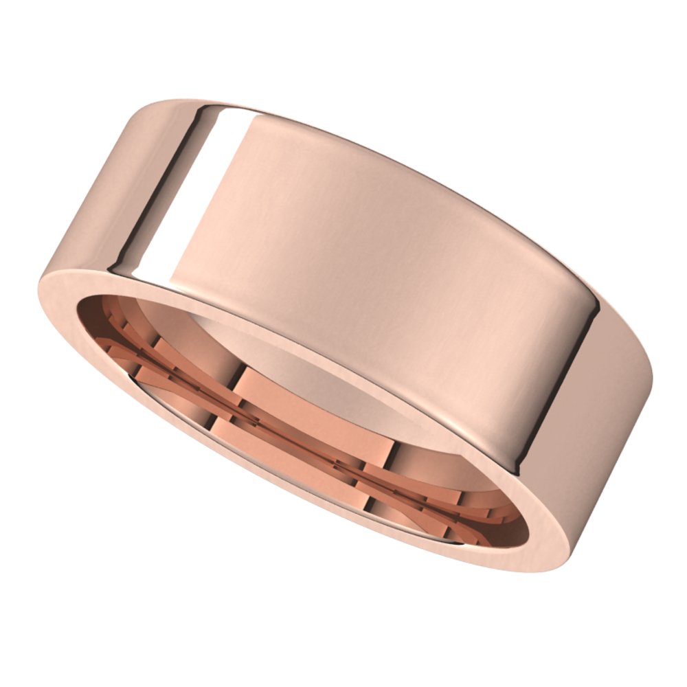 14K Rose 7 mm Flat Comfort Fit Band