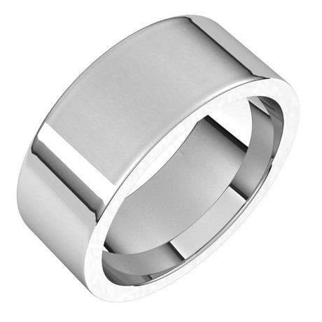 Sterling Silver 8 mm Comfort-Fit Flat Band Size 10