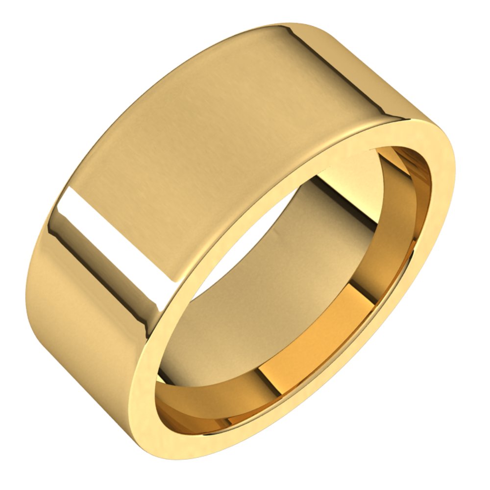 14K Yellow Gold 8 mm Comfort-Fit Flat Band Size 7