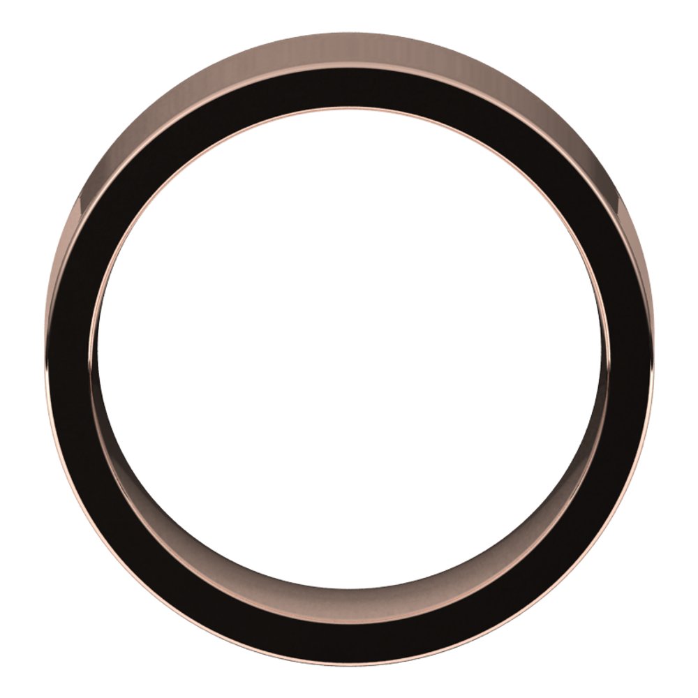 14K Rose 8 mm Comfort-Fit Flat Band Size 8