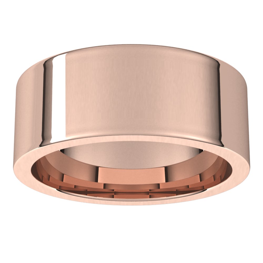 14K Rose 8 mm Comfort-Fit Flat Band Size 8