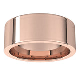 14K Rose 8 mm Comfort-Fit Flat Band Size 8