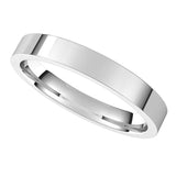 18K White 3 mm Flat Comfort Fit Light Band Size 8.5