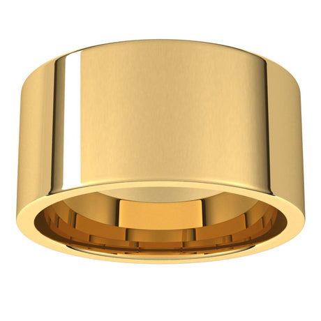 14K Yellow 10 mm Lightweight Comfort-Fit Flat Band Size 8.5