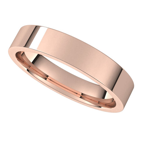 14K Rose 4 mm Flat Comfort Fit Light Band