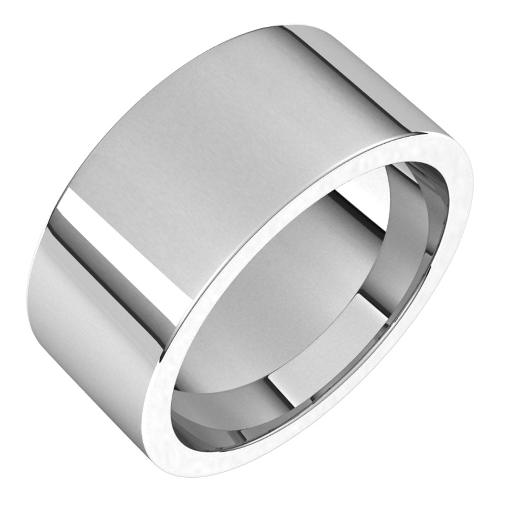 10K White 9 mm Comfort-Fit Flat Band Size 11.5
