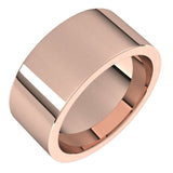 14K Rose 9 mm Comfort-Fit Flat Band Size 6.5