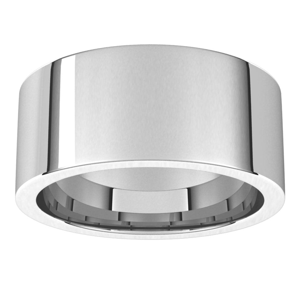 14K White 9 mm Comfort-Fit Flat Band Size 10.5