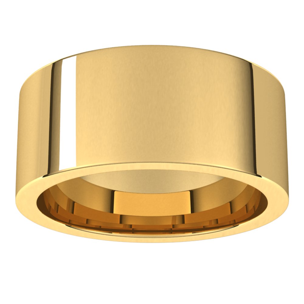 18K Yellow Gold 9 mm Comfort-Fit Flat Band Size 11.5