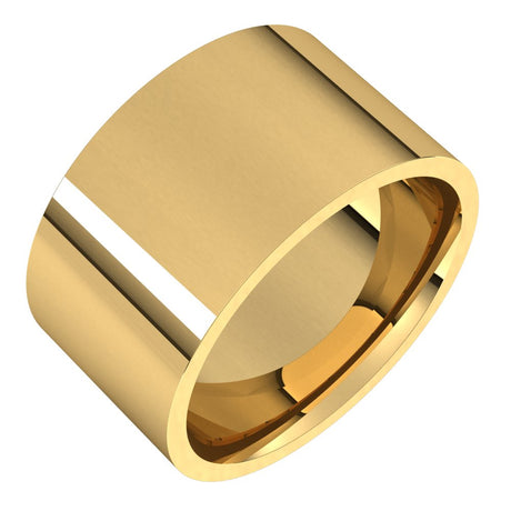 14K Yellow 11 mm Flat Comfort Fit Light Band Size 7.5 
