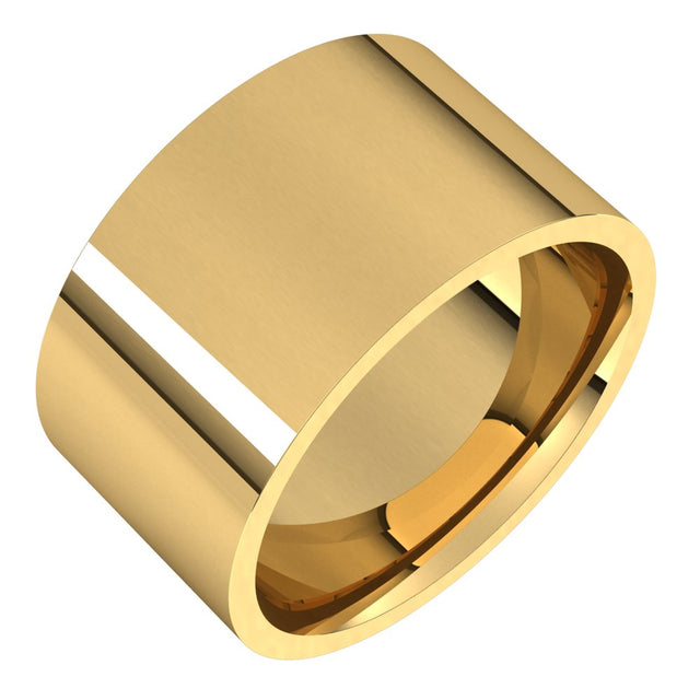 14K Yellow 11 mm Flat Comfort Fit Light Band Size 7.5 