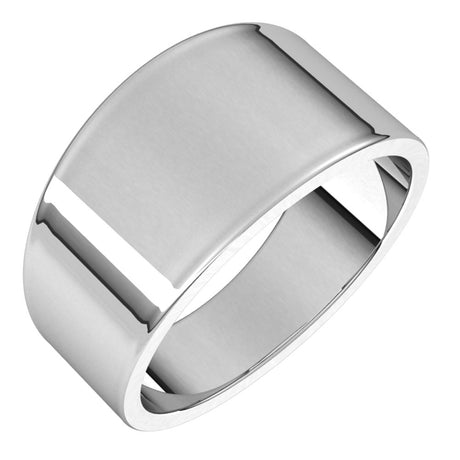 Sterling Silver 10 mm Tapered Flat Band Size 7.5