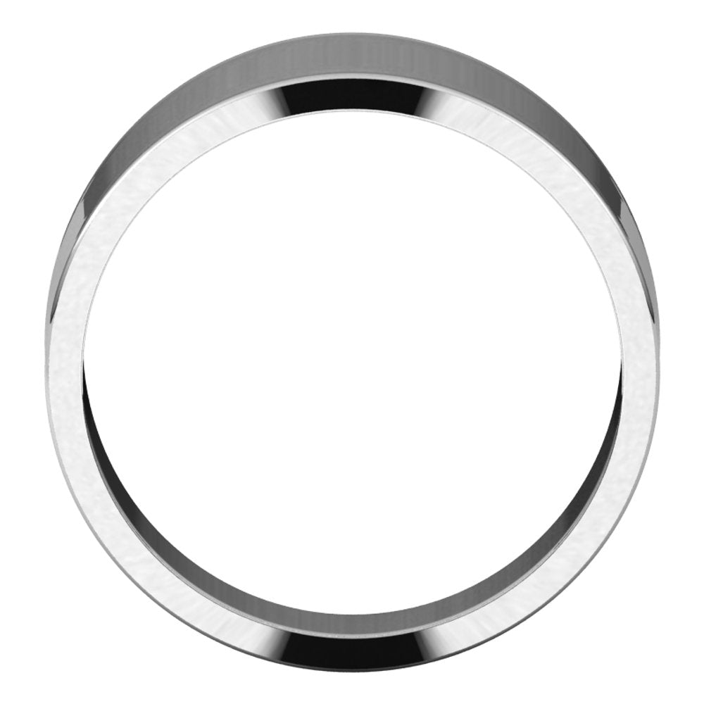 14K White 10 mm Flat Tapered Band