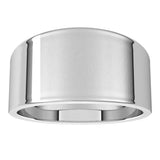 Sterling Silver 10 mm Tapered Flat Band Size 7.5