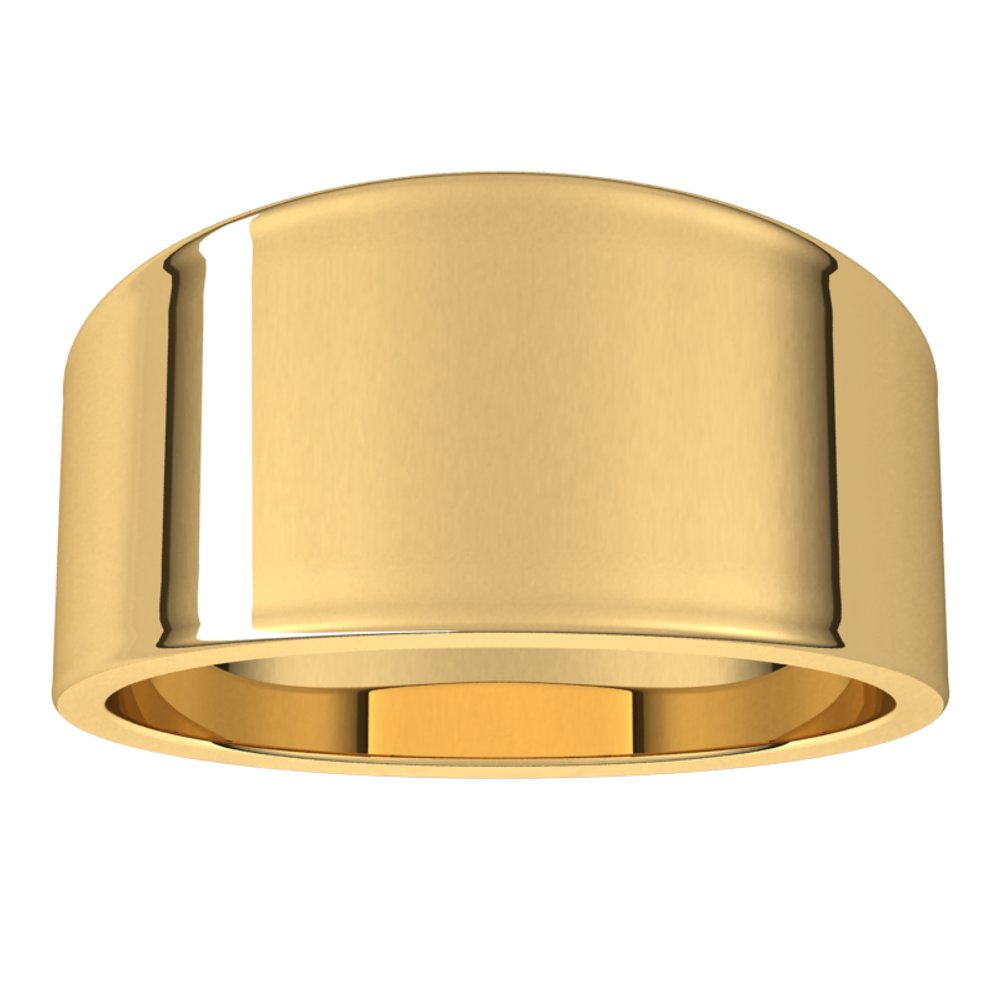 14K Yellow 10 mm Flat Tapered Band