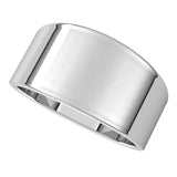 14K White 10 mm Flat Tapered Band