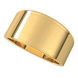 14K Yellow Gold 10 mm Tapered Flat Band Size 7