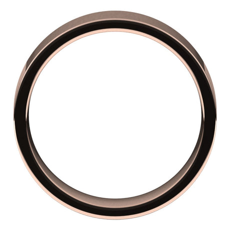 18K Rose 6 mm Flat Comfort Fit Light Band