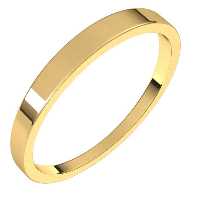 10K Yellow Gold 2.5 mm Tapered Flat Band Size 6.5