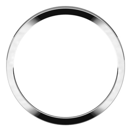 10K White Gold 2.5 mm Tapered Flat Band Size 7
