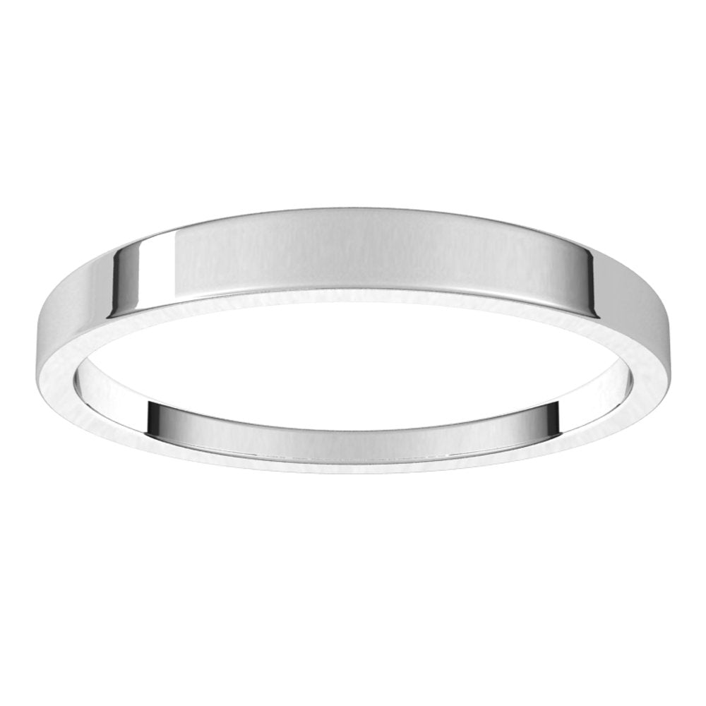 14K White 2.5 mm Flat Tapered Band