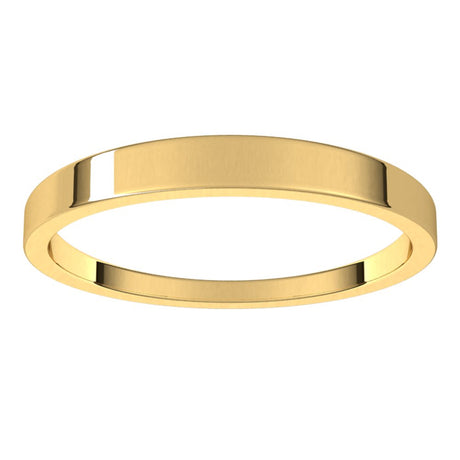 10K Yellow Gold 2.5 mm Tapered Flat Band Size 6.5