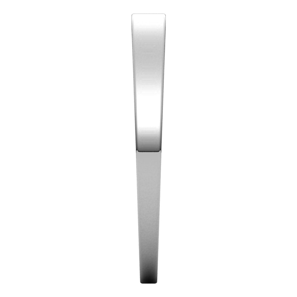 10K White Gold 2.5 mm Tapered Flat Band Size 11.5