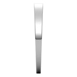 10K White Gold 2.5 mm Tapered Flat Band Size 7