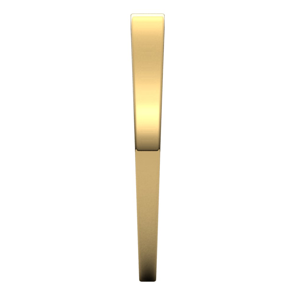 10K Yellow Gold 2.5 mm Tapered Flat Band Size 6.5