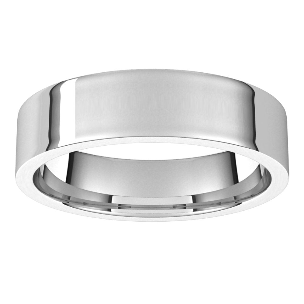 10K White 5 mm Flat Comfort Fit Light Band