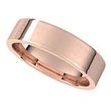 14K Rose 5 mm Flat Comfort Fit Light Band