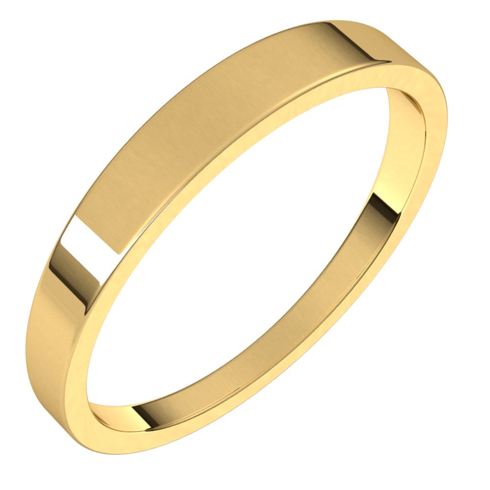 18K Yellow 3 mm Flat Tapered Band Size 7