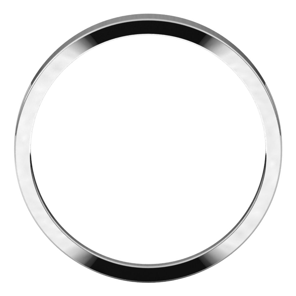 14K White 3 mm Flat Tapered Band Size 7