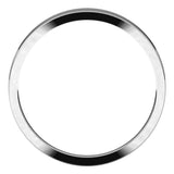 14K White 3 mm Flat Tapered Band