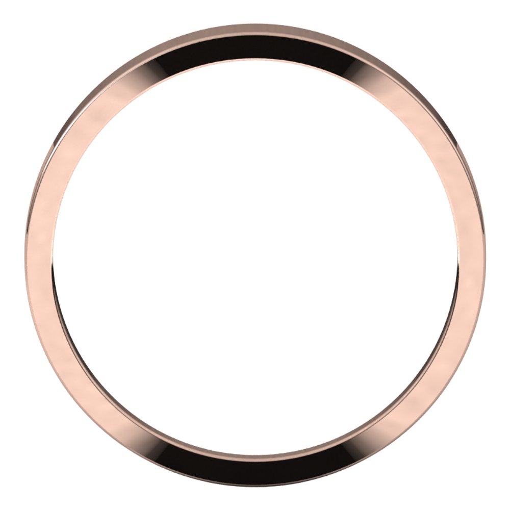 14K Rose 3 mm Flat Tapered Band Size 7