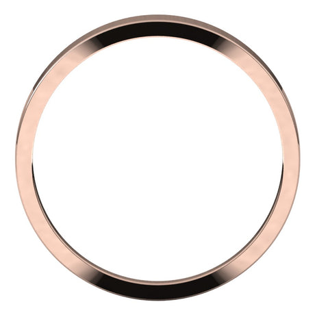 14K Rose 3 mm Flat Tapered Band Size 7