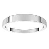 14K X1 White 3 mm Flat Tapered Band Size 6