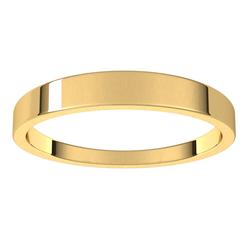 18K Yellow 3 mm Flat Tapered Band Size 7