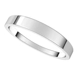 14K White 3 mm Flat Tapered Band Size 7