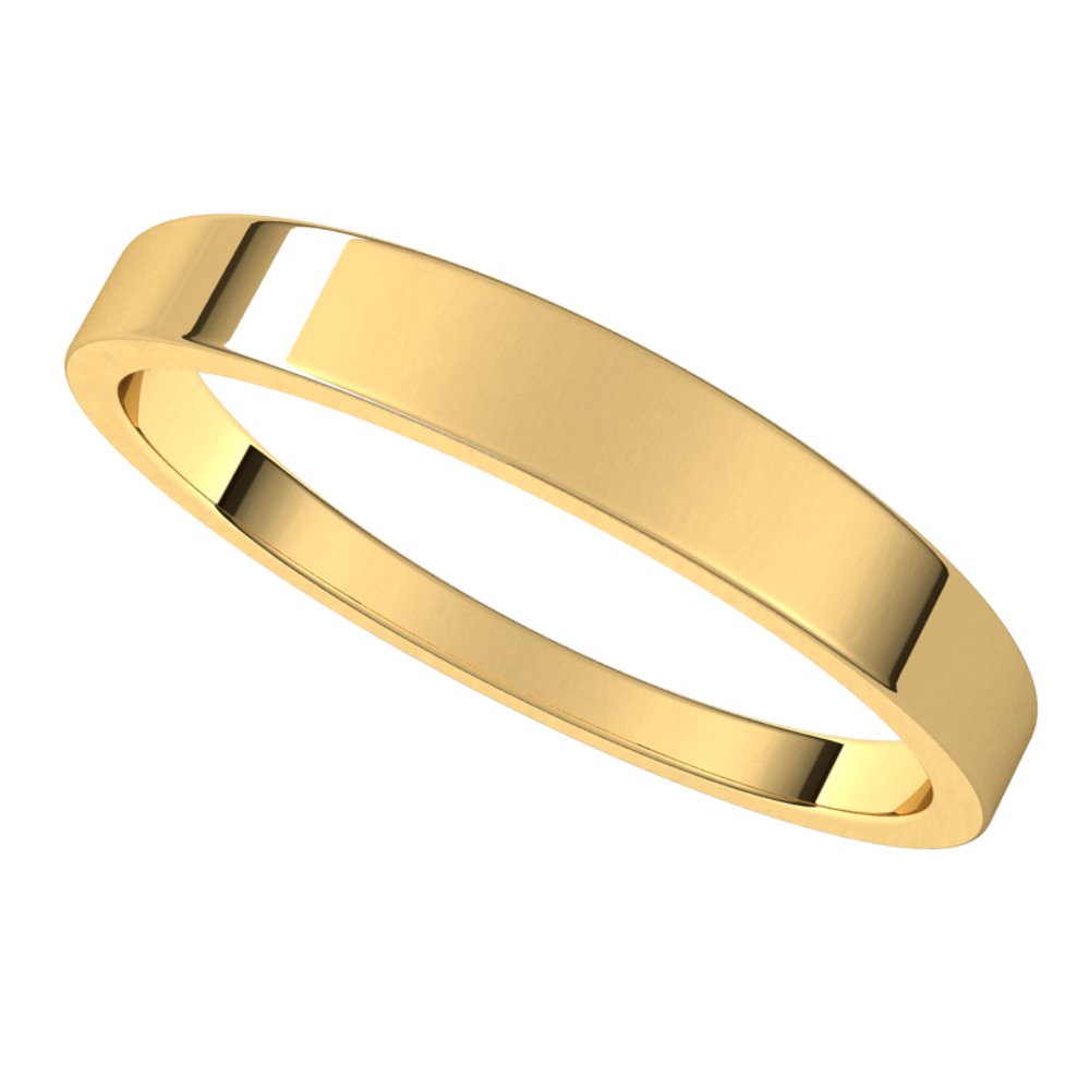 18K Yellow 3 mm Flat Tapered Band Size 7