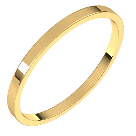 14K Yellow Gold 1.5 mm Ultra-Lightweight Flat Band Size 4.5