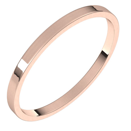 14K Rose Gold 1.5 mm Ultra-Lightweight Flat Band Size 7.5