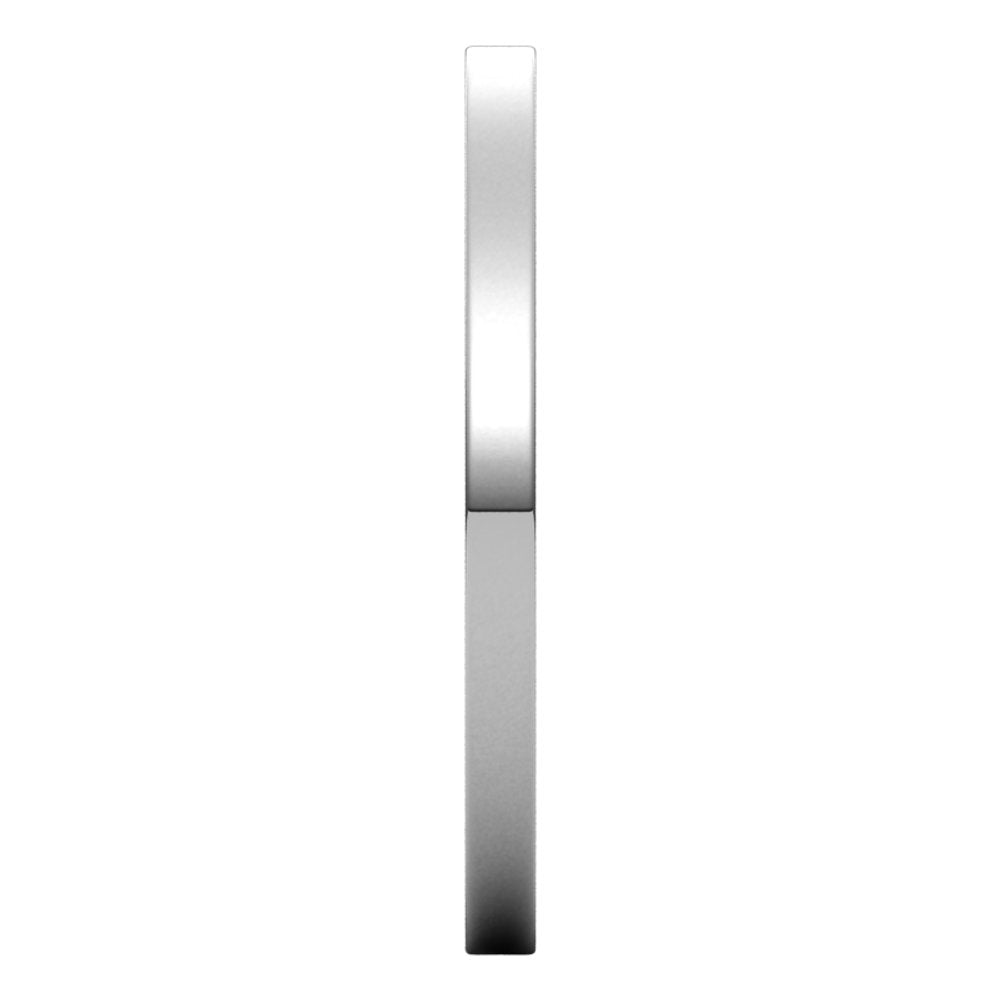 14K White Gold 1.5 mm Ultra-Lightweight Flat Band Size 5.5